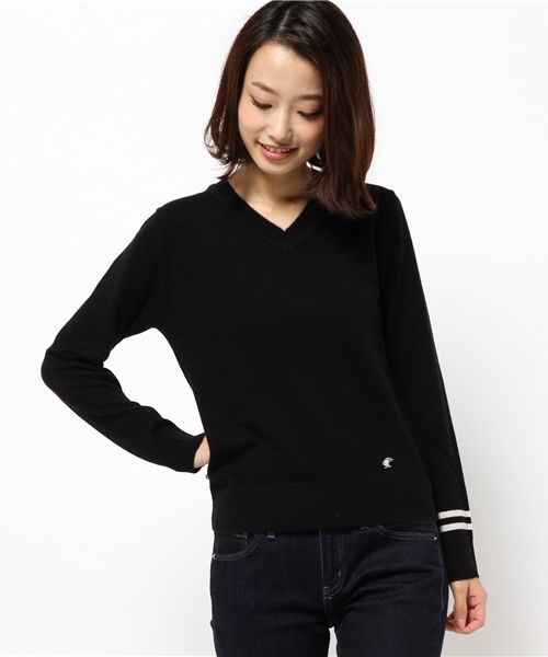 LOVELESS(ラブレス)の「【LOVELESS】WOMENS カシミヤVネックニット(ニット/セーター・レディース・グレー/ブラック/ピンク・34/36)」の4枚目の写真