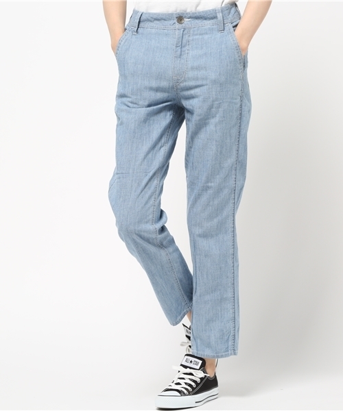 LBC（エルビーシー）の「コットンシャンブレー無地トラウザーパンツ（その他パンツ・レディース・ブルー/ネイビー・MEDIUM/SMALL/LARGE）」の3枚目の写真