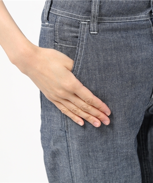 LBC（エルビーシー）の「コットンシャンブレー無地トラウザーパンツ（その他パンツ・レディース・ブルー/ネイビー・MEDIUM/SMALL/LARGE）」の11枚目の写真