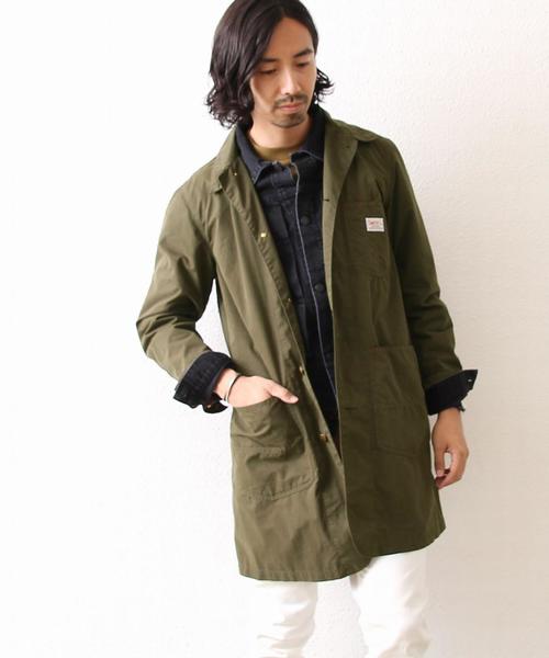 coen（コーエン）の「SMITH別注NC起毛ショップコート（その他アウター・メンズ・オリーブ・LARGE/X-LARGE/MEDIUM/SMALL）」の3枚目の写真