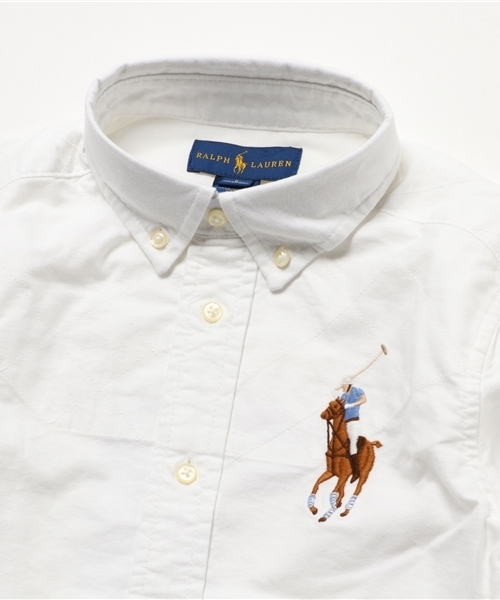 POLO RALPH LAUREN CHILDRENSWEAR(ポロ ラルフ ローレン チルドレンズウェア)の「ロングスリーブ オックスフォード ラグビーシャツ(シャツ/ブラウス・キッズ・ホワイト・7/6)」の4枚目の写真