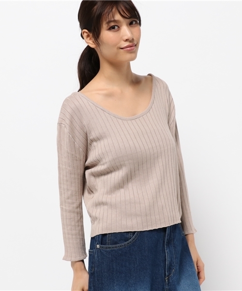 mystic（ミスティック）の「ジートリブニットP/O（ニット/セーター・レディース・ブラック/グレー/ブルー/ピンク/アイボリー・ﾌﾘ-）」の3枚目の写真