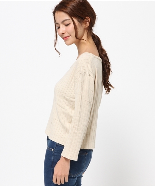 mystic（ミスティック）の「ジートリブニットP/O（ニット/セーター・レディース・ブラック/グレー/ブルー/ピンク/アイボリー・ﾌﾘ-）」の7枚目の写真