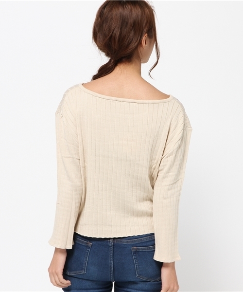 mystic（ミスティック）の「ジートリブニットP/O（ニット/セーター・レディース・ブラック/グレー/ブルー/ピンク/アイボリー・ﾌﾘ-）」の8枚目の写真