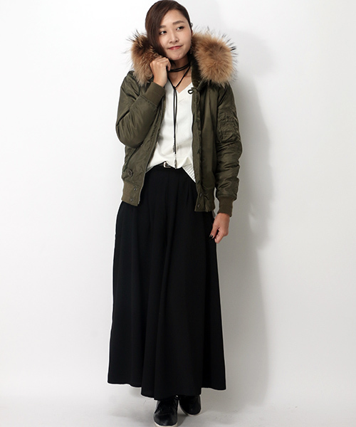 VENCEEXCHANGE（ヴァンスエクスチェンジ）の「Ｎ２-Ｂジャケット（ミリタリージャケット・レディース・ブラック/オリーブ・LARGE/MEDIUM）」の13枚目の写真