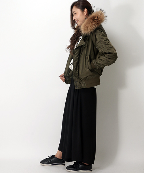 VENCEEXCHANGE（ヴァンスエクスチェンジ）の「Ｎ２-Ｂジャケット（ミリタリージャケット・レディース・ブラック/オリーブ・LARGE/MEDIUM）」の11枚目の写真