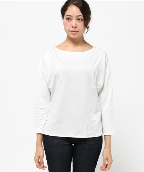 Spick & Span(スピックアンドスパン)の「#2way ウシロVアキ カットプルオーバー◆(Tシャツ/カットソー・レディース・グレー/ホワイト/ネイビー・FREE)」の4枚目の写真