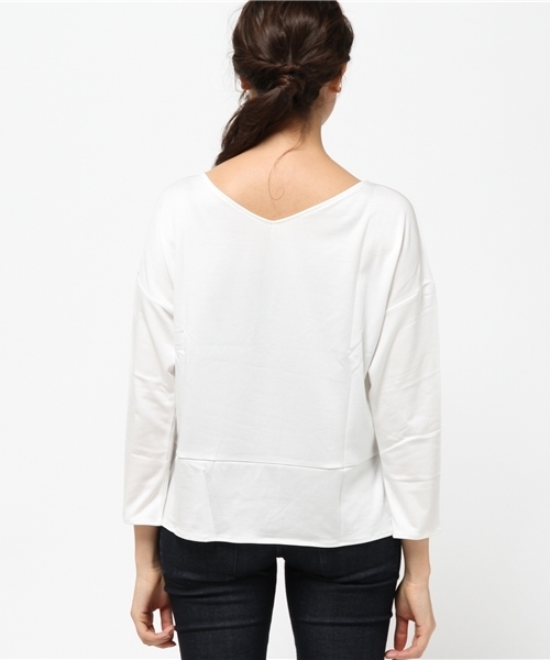 Spick & Span(スピックアンドスパン)の「#2way ウシロVアキ カットプルオーバー◆(Tシャツ/カットソー・レディース・グレー/ホワイト/ネイビー・FREE)」の6枚目の写真