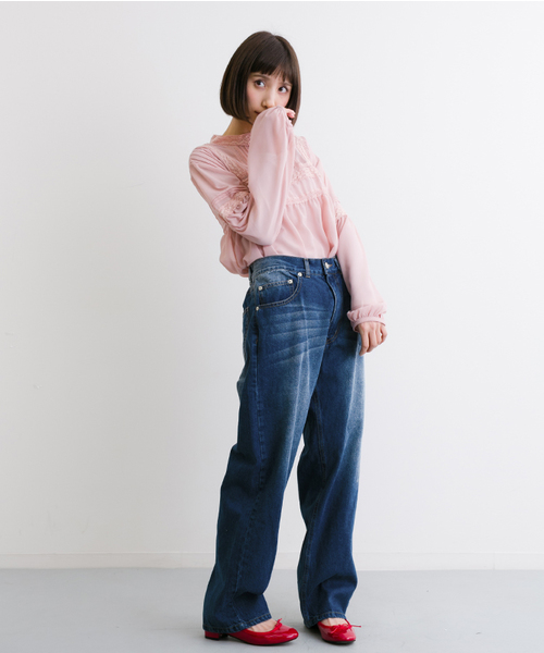 MERLOT（メルロー）の「ボーイズデニムパンツ585-2527（デニムパンツ・レディース・ブルー/ネイビー/ライトブルー・FREE）」の4枚目の写真