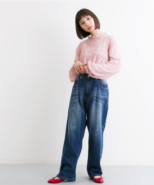 MERLOT（メルロー）の「ボーイズデニムパンツ585-2527（デニムパンツ・レディース・ブルー/ネイビー/ライトブルー・FREE）」の5枚目の写真