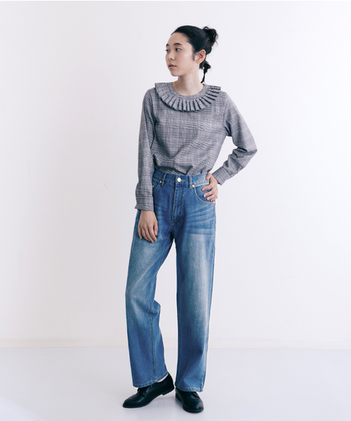 MERLOT（メルロー）の「ボーイズデニムパンツ585-2527（デニムパンツ・レディース・ブルー/ネイビー/ライトブルー・FREE）」の14枚目の写真