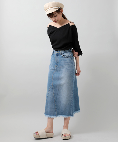 Denime（ドゥニーム）の「デザインショルダーブラウス（シャツ/ブラウス・レディース・オフホワイト/ライトピンク/ブラック・FREE）」の10枚目の写真