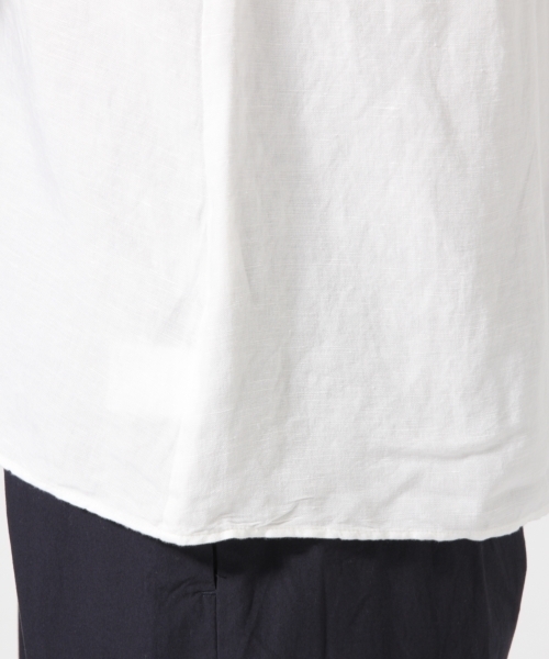 GLOBAL WORK（グローバルワーク）の「リネンレーヨンラッフルブラウスノースリーブ/759559（シャツ/ブラウス・レディース・パープル/ホワイト/ブラウン/ブラック・LARGE/MEDIUM）」の6枚目の写真