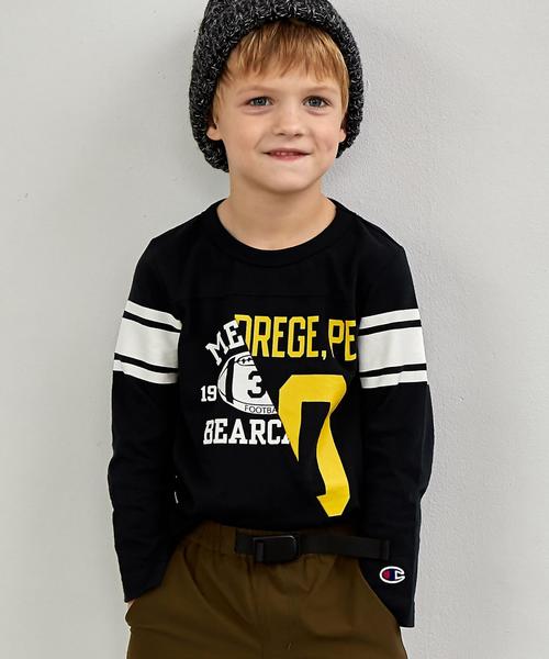 Champion（チャンピオン）の「■■■【キッズ】別注 Champion(チャンピオン) リメイクプリント ◆（Tシャツ/カットソー・キッズ・グレー/ブラック/ホワイト・110cm/130cm/120cm/100cm）」の2枚目の写真