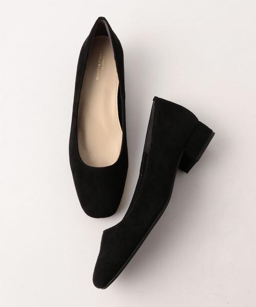 BEAUTY&YOUTH UNITED ARROWS（ビューティーアンドユースユナイテッドアローズ）の「BY スエードスクエアフラットパンプス3.0 ◆（パンプス・レディース・ピンク/ブラック/モカ/オリーブ/ダークグレー/ワインレッド・35h/37/36/38/36h/37h）」の2枚目の写真