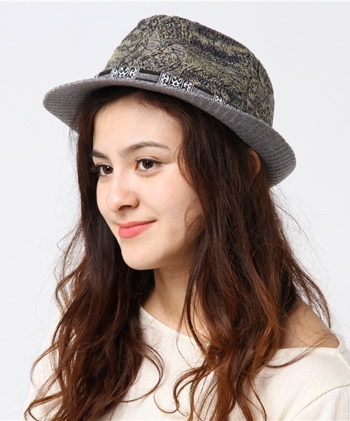 チャイハネ(チャイハネ)の「【チャイハネ】ケーブルニット中折れハット(ハット・レディース・オレンジ/ブルー/グリーン・FREE)」の5枚目の写真