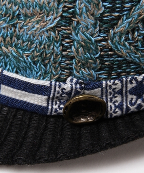 チャイハネ(チャイハネ)の「【チャイハネ】ケーブルニット中折れハット(ハット・レディース・オレンジ/ブルー/グリーン・FREE)」の4枚目の写真