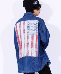 8(eight) | リメイクデニムシャツ ビッグシャツ 星条旗(シャツ/ブラウス)