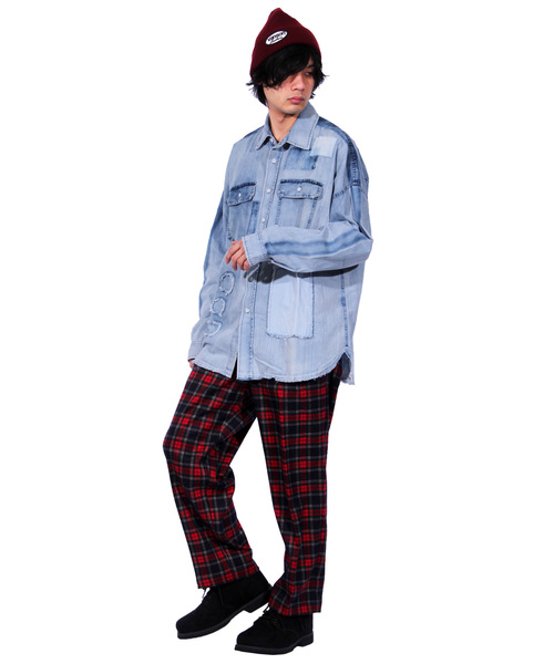 ８(eight)（エイト）の「リメイクデニムシャツ ビッグシャツ 星条旗（シャツ/ブラウス・メンズ・サックスブルー/ブルー・FREE）」の3枚目の写真