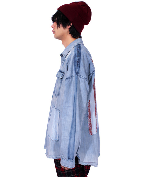 ８(eight)（エイト）の「リメイクデニムシャツ ビッグシャツ 星条旗（シャツ/ブラウス・メンズ・サックスブルー/ブルー・FREE）」の5枚目の写真