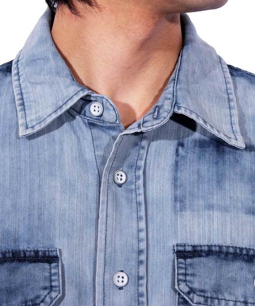 ８(eight)（エイト）の「リメイクデニムシャツ ビッグシャツ 星条旗（シャツ/ブラウス・メンズ・サックスブルー/ブルー・FREE）」の7枚目の写真