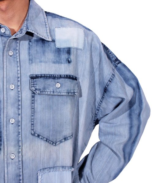 ８(eight)（エイト）の「リメイクデニムシャツ ビッグシャツ 星条旗（シャツ/ブラウス・メンズ・サックスブルー/ブルー・FREE）」の8枚目の写真