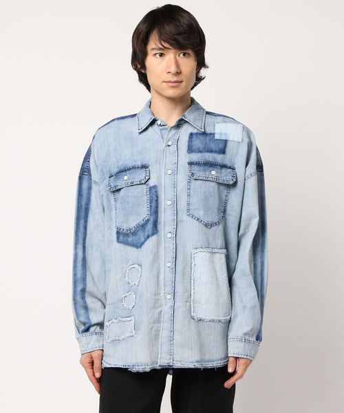 ８(eight)（エイト）の「リメイクデニムシャツ ビッグシャツ 星条旗（シャツ/ブラウス・メンズ・サックスブルー/ブルー・FREE）」の20枚目の写真