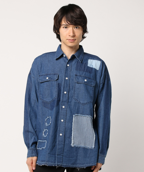 ８(eight)（エイト）の「リメイクデニムシャツ ビッグシャツ 星条旗（シャツ/ブラウス・メンズ・サックスブルー/ブルー・FREE）」の21枚目の写真