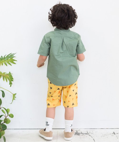 BREEZE（ブリーズ）の「ネット限定バンドカラーシャツ（シャツ/ブラウス・キッズ・ストライプ/カーキ/オフホワイト・120/110/90/140/100/130/80/95）」の6枚目の写真