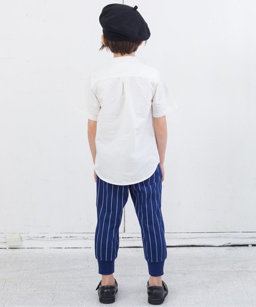 BREEZE（ブリーズ）の「ネット限定バンドカラーシャツ（シャツ/ブラウス・キッズ・ストライプ/カーキ/オフホワイト・120/110/90/140/100/130/80/95）」の8枚目の写真