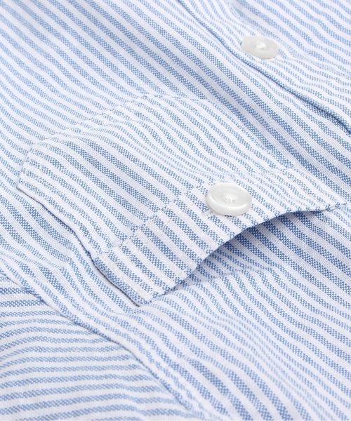 BREEZE（ブリーズ）の「ネット限定バンドカラーシャツ（シャツ/ブラウス・キッズ・ストライプ/カーキ/オフホワイト・120/110/90/140/100/130/80/95）」の12枚目の写真