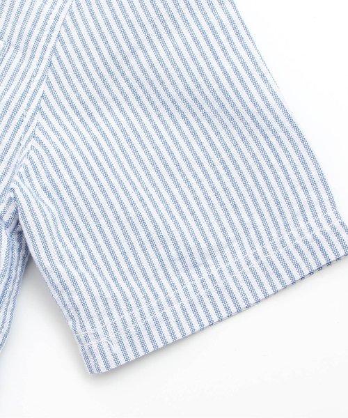 BREEZE（ブリーズ）の「ネット限定バンドカラーシャツ（シャツ/ブラウス・キッズ・ストライプ/カーキ/オフホワイト・120/110/90/140/100/130/80/95）」の22枚目の写真