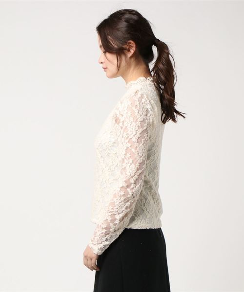 FREE'S MART(フリーズマート)の「起毛レースパワショルハイネックブラウス(シャツ/ブラウス・レディース・ホワイト/ブルー/ブラック・FREE)」の4枚目の写真