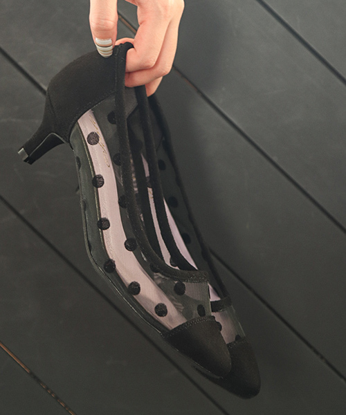 SESTO（セスト）の「シースルードットチュール5cmヒールポイン