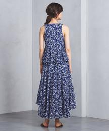 MARIHA 花柄 ノースリーブ ロングワンピース 36 MARIHA 「MARIHA」 花柄ノースリーブワンピース - ブルー