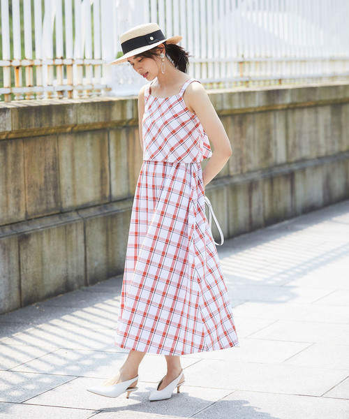Nostalgia アンドドットノスタルジア の チェック柄マキシワンピ ワンピース Wear
