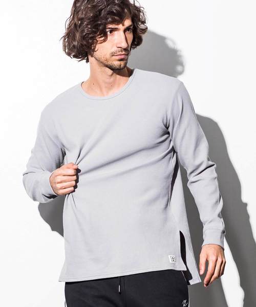 AZbyjunhashimoto_(エーゼイバイジュンハシモト)の「AZ by junhashimoto(エーゼイ バイ ジュンハシモト)ワッフルスリットロングTシャツ(Tシャツ/カットソー・メンズ・ホワイト/ブラック/ブラック×ホワイト/グレー・SMALL/MEDIUM/LARGE/X-LARGE)」の4枚目の写真