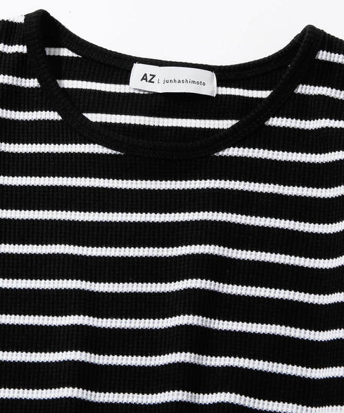AZbyjunhashimoto_(エーゼイバイジュンハシモト)の「AZ by junhashimoto(エーゼイ バイ ジュンハシモト)ワッフルスリットロングTシャツ(Tシャツ/カットソー・メンズ・ホワイト/ブラック/ブラック×ホワイト/グレー・SMALL/MEDIUM/LARGE/X-LARGE)」の9枚目の写真