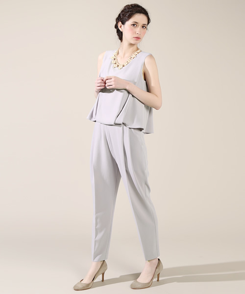 BEAMS LIGHTS Women's(ビームスライツ ウィメンズ)の「BEAMS LIGHTS / カサネ ノースリーブオールインワン<WEB限定>(つなぎ/オールインワン・レディース・ブラック/ネイビー/ベージュ/グレー・36/38)」の15枚目の写真