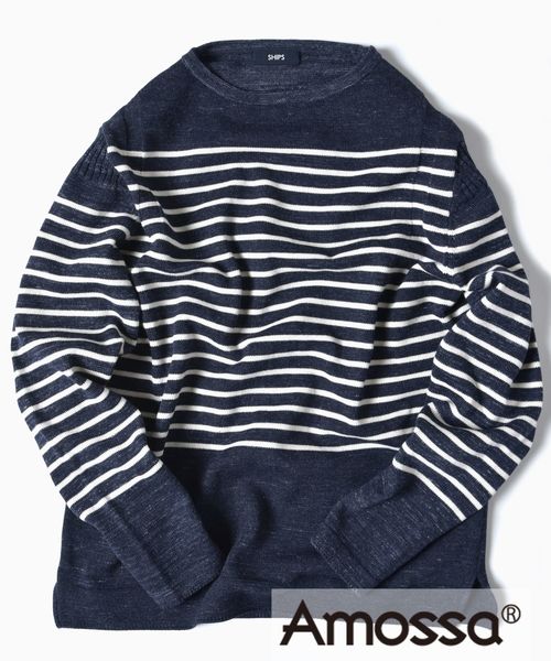 SHIPS（シップス）の「SC: コットン/ウール AMOSSA(R) ボートネック ニット（ニット/セーター・メンズ・ベージュ系その他/イエロー系その他2/ネイビー/ダークブルー/コバルトブルー・SMALL/MEDIUM/LARGE/X-LARGE）」の3枚目の写真