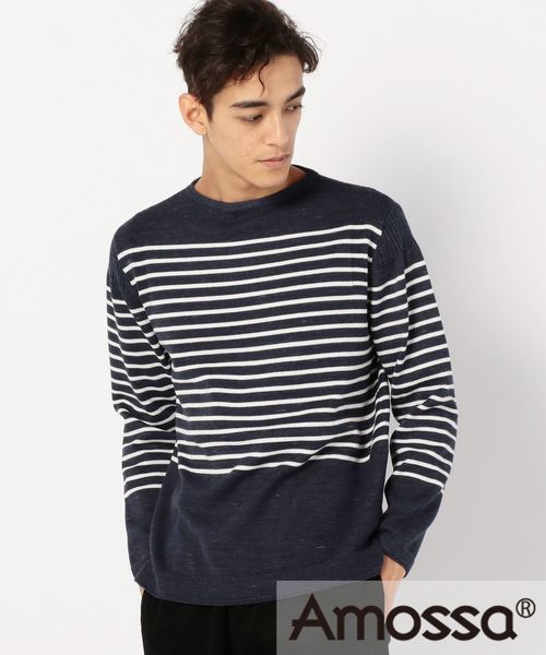 SHIPS（シップス）の「SC: コットン/ウール AMOSSA(R) ボートネック ニット（ニット/セーター・メンズ・ベージュ系その他/イエロー系その他2/ネイビー/ダークブルー/コバルトブルー・SMALL/MEDIUM/LARGE/X-LARGE）」の4枚目の写真