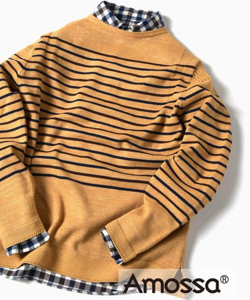 SHIPS（シップス）の「SC: コットン/ウール AMOSSA(R) ボートネック ニット（ニット/セーター・メンズ・ベージュ系その他/イエロー系その他2/ネイビー/ダークブルー/コバルトブルー・SMALL/MEDIUM/LARGE/X-LARGE）」の5枚目の写真