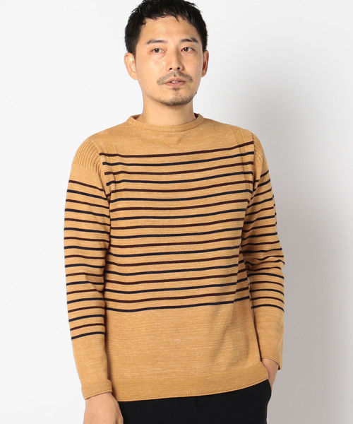 SHIPS（シップス）の「SC: コットン/ウール AMOSSA(R) ボートネック ニット（ニット/セーター・メンズ・ベージュ系その他/イエロー系その他2/ネイビー/ダークブルー/コバルトブルー・SMALL/MEDIUM/LARGE/X-LARGE）」の12枚目の写真