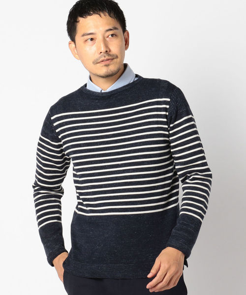 SHIPS（シップス）の「SC: コットン/ウール AMOSSA(R) ボートネック ニット（ニット/セーター・メンズ・ベージュ系その他/イエロー系その他2/ネイビー/ダークブルー/コバルトブルー・SMALL/MEDIUM/LARGE/X-LARGE）」の14枚目の写真