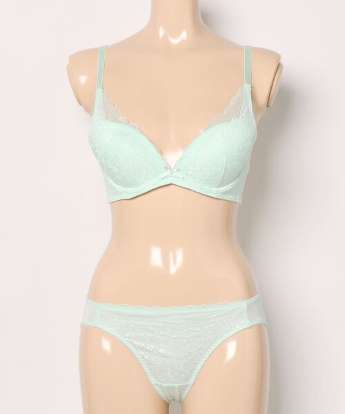 AMOSTYLE BY Triumph（アモスタイルバイトリンプ）の「デイジーレース 夢みるブラ DeepV ブラ＆ショーツセット【B,C,Dカップ】AMST1150 WHU2 + Hikini（ブラ&ショーツ・レディース・ブラック/イエロー/ミント/グレー/パープル/カーキ・B65/B70/C70/D70/B75/C65/C75/D65/D75/A70/A75/C80/D80/C75L/D75L/D80L/C80L）」の11枚目の写真