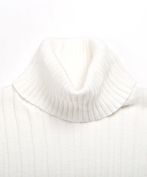 LUXSTYLE(ラグスタイル)の「リブタートルネックニットセーター(ニット/セーター・メンズ・ホワイト/ブラック/レッド/杢グレー・M/L/XL)」の6枚目の写真