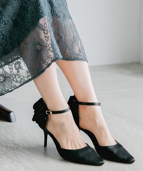 A part by(アパートバイ)の「サテンリボンパンプス 818500(パンプス・レディース・ブラック/ベージュ・MEDIUM/LARGE)」の15枚目の写真