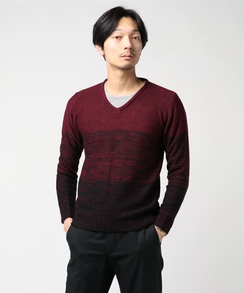 Bling Leads（ブリングリーズ）の「【Bl】【Bling Leads】ボーダーニット＆ ロングTシャツ　アンサンブルセット（アンサンブル・メンズ・ブラック系その他/グレー系その他/ブルー系その他/レッド系その他/ブラック系その他2/グレー系その他2/ブルー系その他2/レッド系その他2/レッド系その他4/レッド系その他3・MEDIUM/LARGE/X-LARGE）」の9枚目の写真