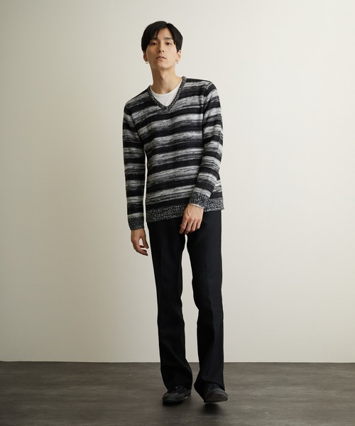 Bling Leads（ブリングリーズ）の「【Bl】【Bling Leads】ボーダーニット＆ ロングTシャツ　アンサンブルセット（アンサンブル・メンズ・ブラック系その他/グレー系その他/ブルー系その他/レッド系その他/ブラック系その他2/グレー系その他2/ブルー系その他2/レッド系その他2/レッド系その他4/レッド系その他3・MEDIUM/LARGE/X-LARGE）」の16枚目の写真
