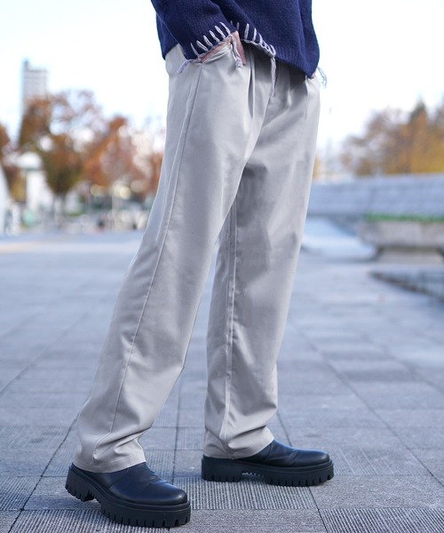MinoriTY】ワイドテーパードパンツ スラックス メンズ チノパン